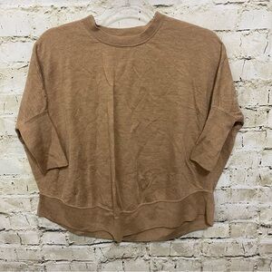 J Crew Tan Cashmere Wool Blend Short Sleeve Sweater